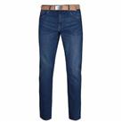 Lee Cooper Belted Jeans Mens Gents Straight Pants Trousers Bottoms Lightweight - 40W R Regular