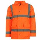 Dunlop Mens Hi Vis Parka Workwear Jacket Coat Top Hooded Zip Full Stripe Warm - Not specified Regula