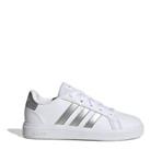 adidas Kids Girls Grand Court Trainers Low Lace Up Leather Upper Stripe