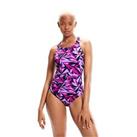 Speedo Womens HyperBoom One Piece Pool Beach Swimsuit Swimwear - 12 Regular