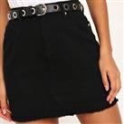 I Saw It First Womens Raw Hem A Line Denim Skirt Skirts - 4 Regular