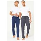 Studio Mens Charcoal Pack of 2 Open Lounge Trousers Bottoms Pants Fluffy - 3XL Regular