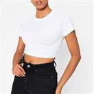 I Saw It First Womens Cropped Fitted T-Shirt Crew Neck - 14 Regular