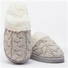 Be You Womens Faux Fur Grey Sparkle Mule Slippers Coats - S Regular