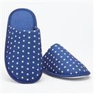Be You Womens Touch Navy Polka Dot Mules Slippers