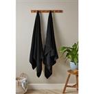 Homelife Pack Of 2 Bath Sheets Black Towels