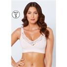 Be You WoWomens Pack Black White Nude Lace Trim Comfort Bra Non Wired Bras - S 8-10 Regular