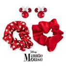 Disney Minnie Mouse Pink, Blue And Yellow 2 Piece Scrunchie Earring Set