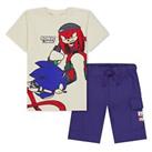 Character Kids Sonic The Hedgehog Knuckles T-Shirt and Short Set Top Sets - 4-5 Yrs Regular
