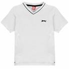 Slazenger Kids Boys V Neck T Shirt Junior Tee Top Short Sleeve Cotton - 11-12 (LB) Regular