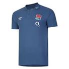 Umbro Mens England Rugby CVC Polo Shirt Adults Tee Top Lightweight Button - S Regular