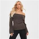 I Saw It First Womens Recycled Knit Blend Off The Shoulder Bardot Jumper Sweater - 12 Regular