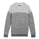 Studio Boys Colour Block Textured Crew Knit Charcoal Jumper Sweater Pullover Top - 6-7 Yrs Regular