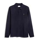 Farah Mens Long Sleeve Polo Shirt Top Button Placket Regular Fit Pattern - L Regular