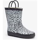 Be You Girls Black Leopard Wellies Wellington Boots