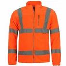 Dunlop Mens Hi Vis Fleece Jacket Workwear Coat Top Zip Warm Chest Pocket - Not specified Regular