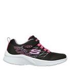 Skechers Microspec Runners Childrens Girls Padded Ankle Collar Touch and Close
