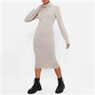 I Saw It First Womens Recycled Knit Blend Balloon Sleeve Dress Knitted - 12 Regular