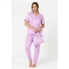 Studio Womens Print Lilac Pink Pyjamas In A Bag Long Sleeve Pyjama Sets - 12-14 (M) Regular