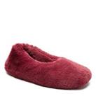 Be You Womens Fur Ballet Slippers Wine Red Faux Coats - S Regular
