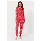 Be You Womens Gingerbread Red Snit Twosie One Piece Loungewear - 8-10 (S) Regular