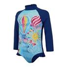 Speedo Kids Plt Ls Frl 1P Baby One Piece Pool Beach Swimsuit Swimwear - 2 Yrs Regular