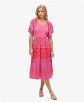 Superdry Womens Printed Cut Out Midi Dress - 10 Regular