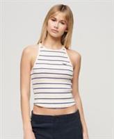 Superdry Womens Essential Logo Striped Racer Vest Top - 10-12 Regular