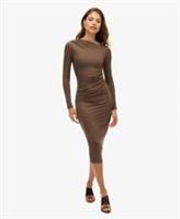 Superdry Womens Long Sleeve Ruched Midi Dress - 14 Regular