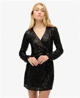 Superdry Womens Sequin Wrap Mini Dress - 12 Regular