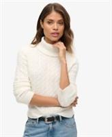 Superdry Womens Fitted Cable Roll Neck Jumper - 12 Regular