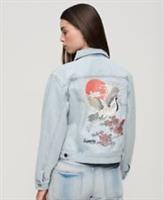Superdry Womens Embroidered Denim Trucker Jacket - 12 Regular