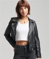 Superdry Womens Rylee Leather Biker Jacket - 6 Regular