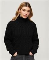 Superdry Womens Twist Cable Knit Polo Neck Jumper - 12 Regular