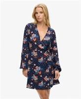 Superdry Womens Long Sleeve V Neck Mini Wrap Dress - 10 Regular