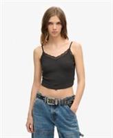 Superdry Womens Essential Lace Trim Cropped Cami Top - 6-8 Regular