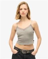 Superdry Womens Essential Lace Trim Cropped Cami Top - 14-16 Regular