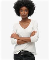 Superdry Womens Long Sleeve V Neck Jersey Top - 10 Regular