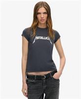 Superdry Womens Metallica X Superdry Womens Cap Sleeve Band T-Shirt Size 14 - 14 Regular