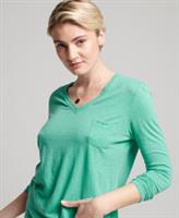 Superdry Womens Organic Cotton Long Sleeve Pocket V-Neck Top Size 8 - 8 Regular