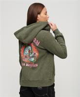 Superdry Womens Tattoo Rhinestone Zip Hoodie - 12 Regular