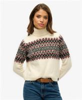 Superdry Womens Fairisle Pattern Roll Neck Jumper - 8 Regular