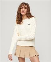 Superdry Womens Vintage Dropped Shoulder Cable Knit Jumper - 12 Regular