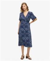 Superdry Womens Printed Wrap Midi Dress - 10 Regular