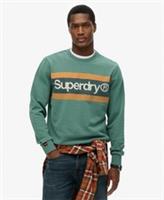 Superdry Mens Core Logo Stripe Relaxed Crew Sweatshirt - L Regular