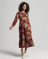 Superdry Womens Woven Long Sleeve Midi Dress Size 8 - 8 Regular