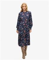 Superdry Womens Long Sleeve Tiered Midi Dress Size 8 - 8 Regular