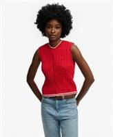 Superdry Womens Cable Button Down Tank Top - 12 Regular