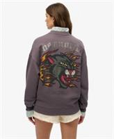 Superdry Womens Old School Tattoo Oversized Crew Sweatshirt - 14 Regular