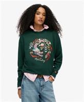 Superdry Womens Suika Embroidered Loose Crew Sweatshirt - 8 Regular